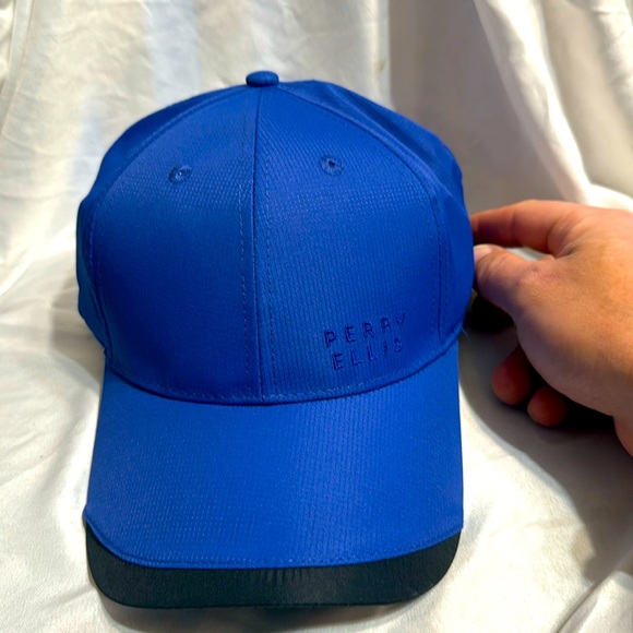 Men’s Perry Ellis Portfolio Snapback Hat Cap Sodalite Blue NEW - Picture 1 of 6
